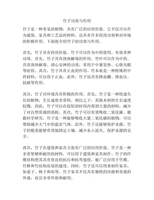 竹子功效与作用