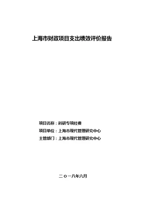 上海市财政项目支出绩效评价报告