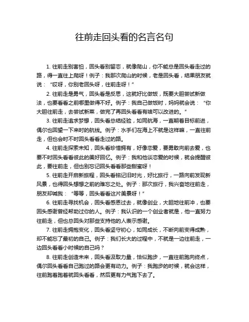 往前走回头看的名言名句