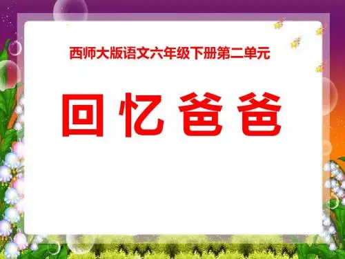 《回忆爸爸》PPT课件2 (共12张PPT)