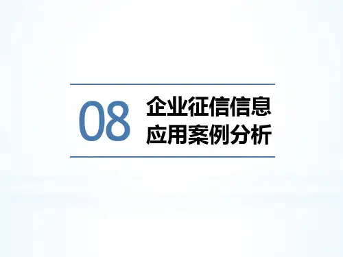 征信理论与实务第八章 企业征信信息应用案例分析