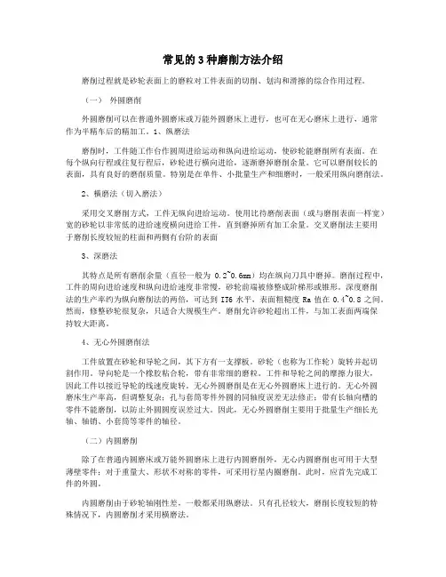 常见的3种磨削方法介绍
