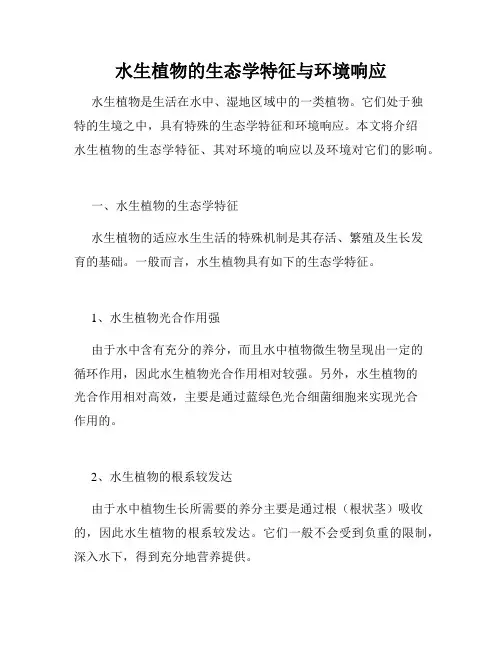 水生植物的生态学特征与环境响应