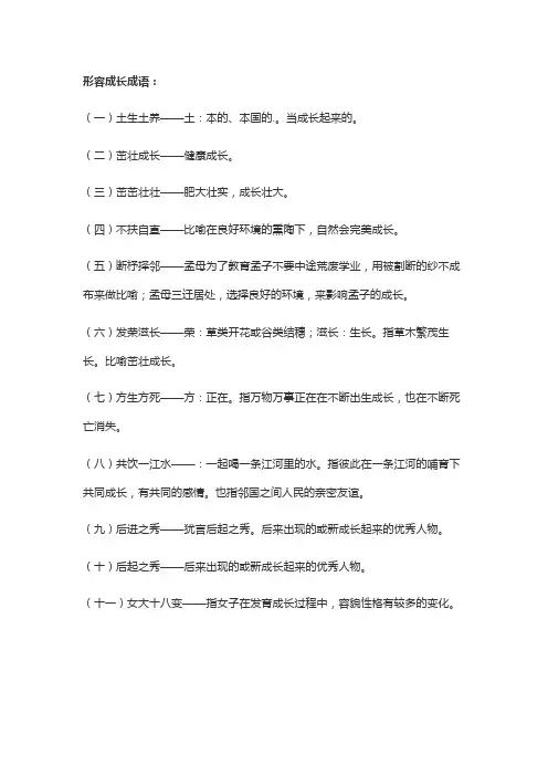 形容成长的成语