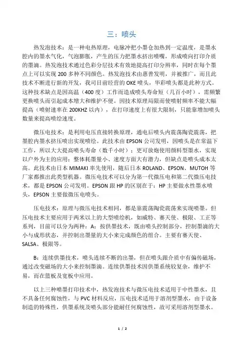 喷头产品知识