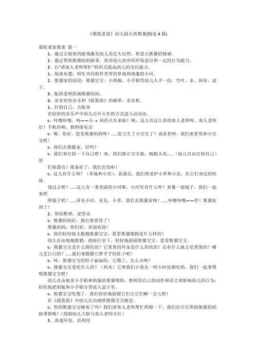《猫捉老鼠》幼儿园大班教案(精选4篇)