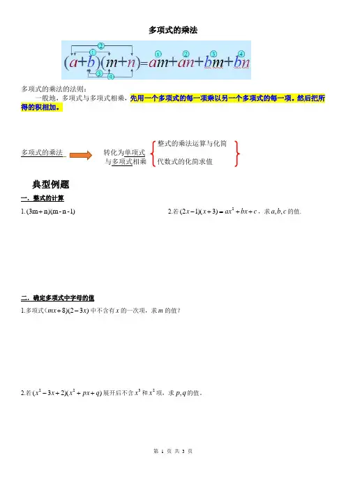 多项式的乘法典型例题(整理)