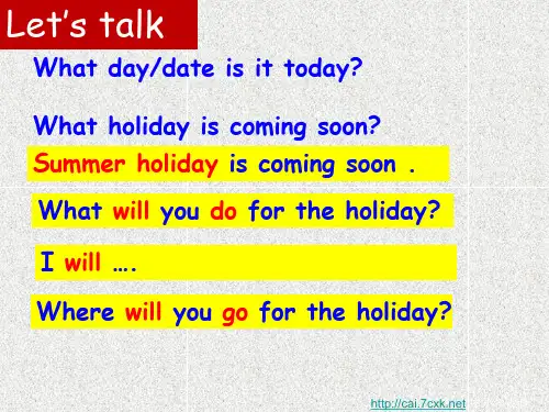 译林版英语六下Unit 7《Summer holiday plans》ppt课件2