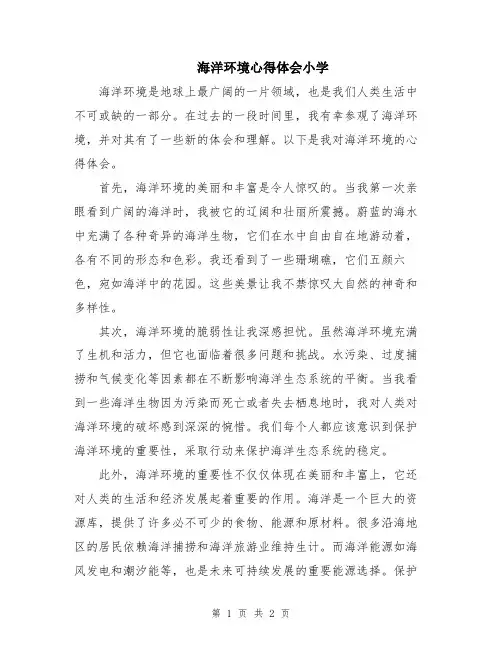 海洋环境心得体会小学