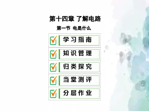 沪科版-物理-九年级全一册课件14.1电是什么