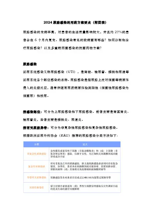 2024尿路感染的用药方案要点(附图表)