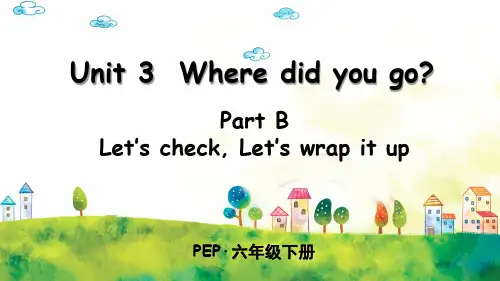 部编人教版六年级英语下册Unit 3 Where did you go Part B 第6课时课件