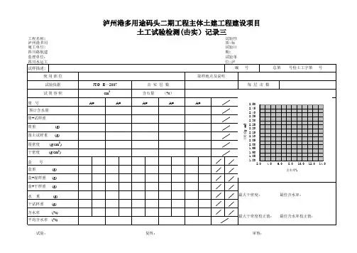 含石(砂砾石)击实试验记录及报告新(土工13号)