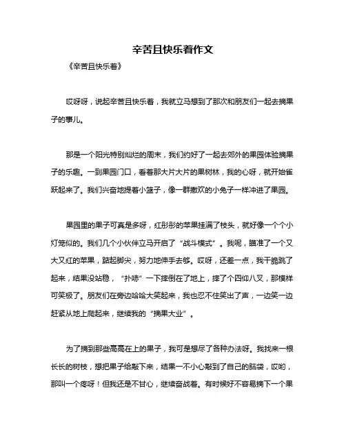 辛苦且快乐着作文