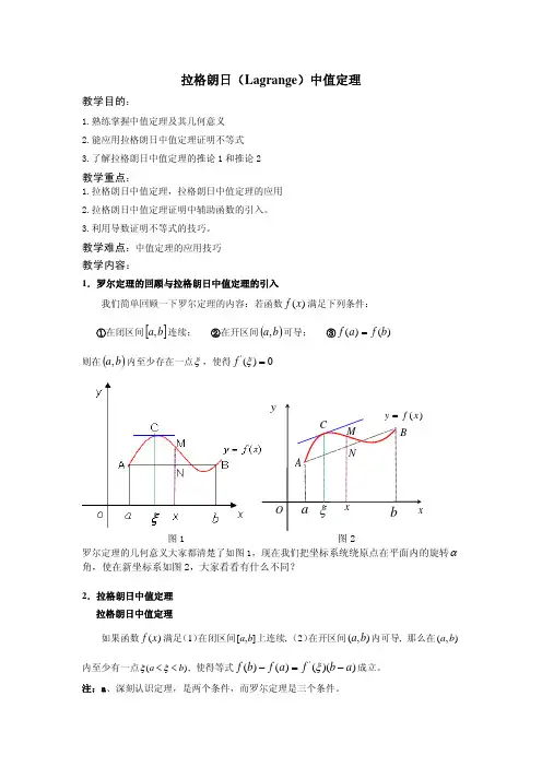 拉格朗日（Lagrange）中值定理讲义