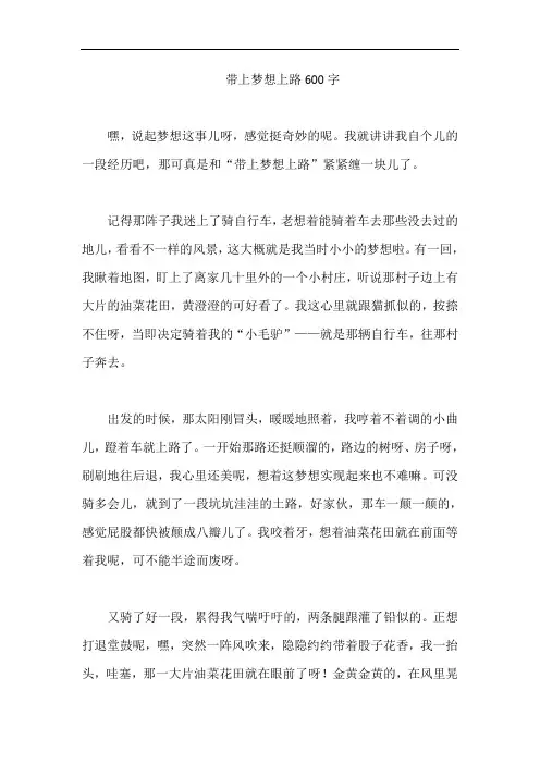 带上梦想上路600字