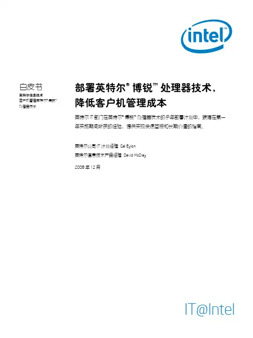 英特尔博锐处理器技术的部署和管理指南说明书