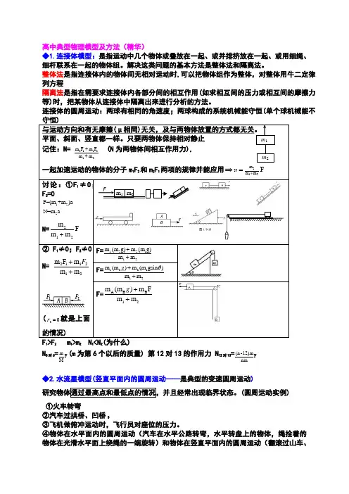高中典型物理模型及解题方法.