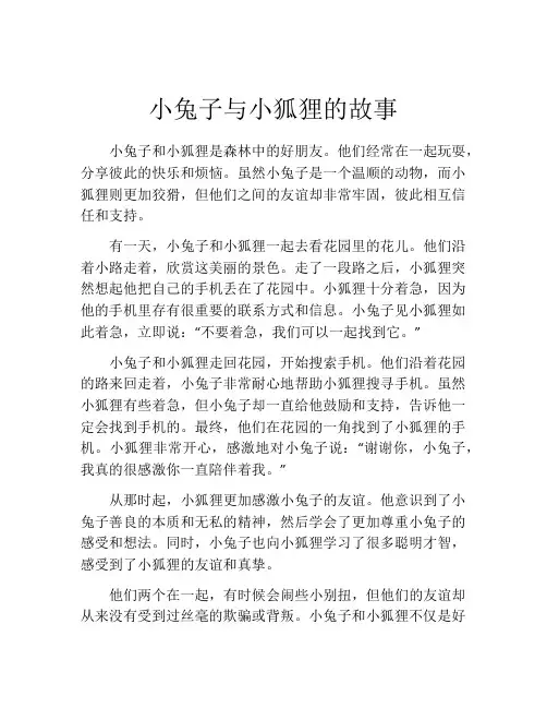 小兔子与小狐狸的故事