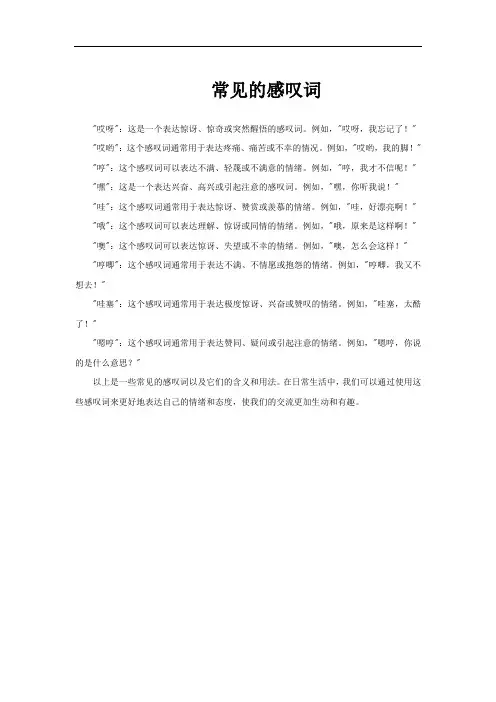 常见的感叹词