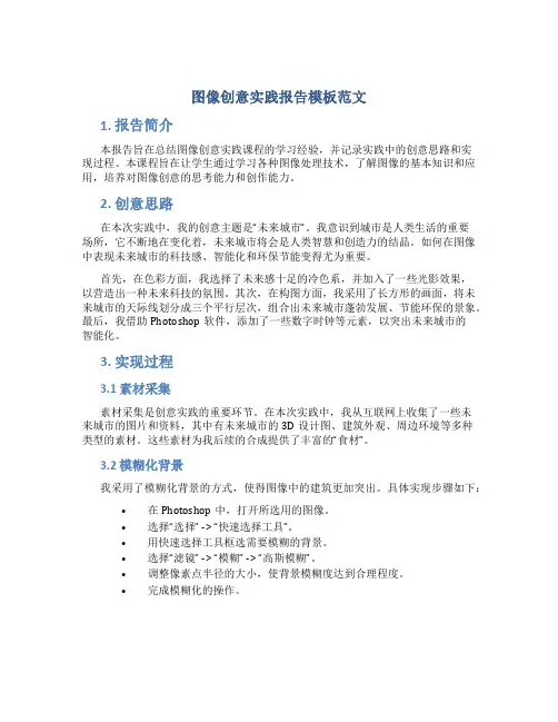 图像创意实践报告模板范文