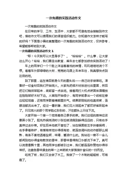 一次有趣的实践活动作文