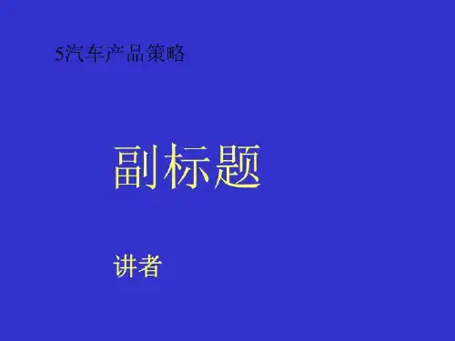 5汽车产品策略