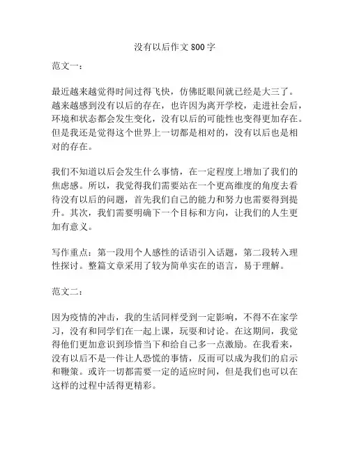 没有以后作文800字