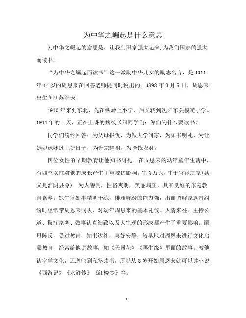 为中华之崛起是什么意思