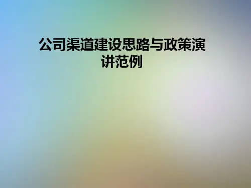 公司渠道建设思路与政策演讲范例