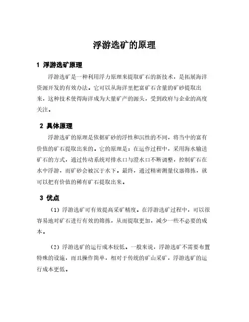 浮游选矿的原理