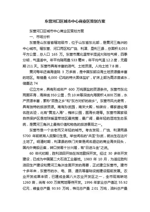 东营河口区城市中心商业区策划方案