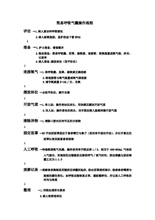 简易呼吸气囊操作流程