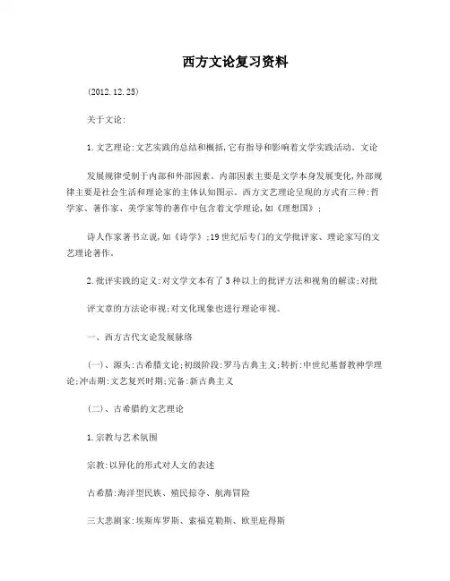 西方文论复习资料