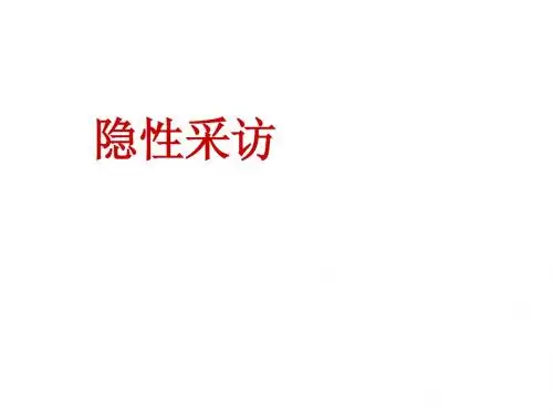 隐性采访PPT