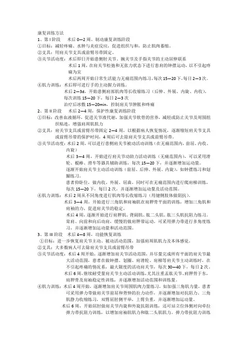 肩关节微创手术后康复