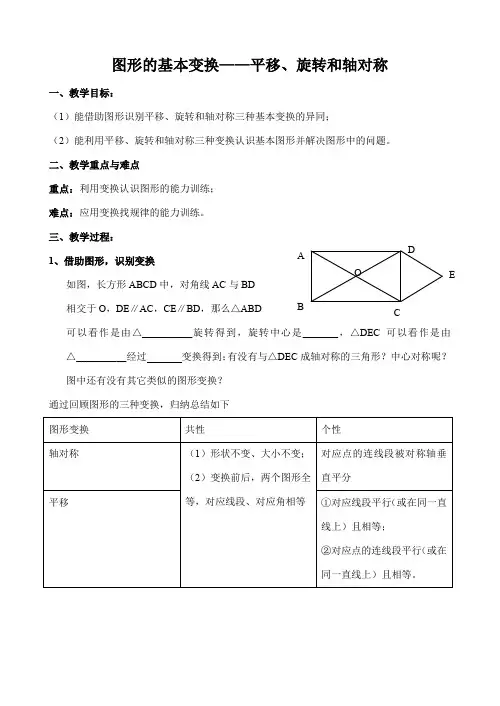 图形的基本变换——平移、旋转和轴对称