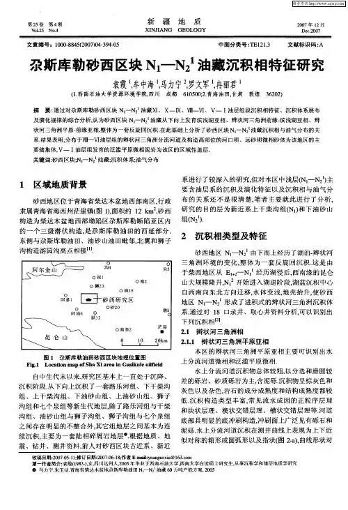 尕斯库勒砂西区块N1—N 12油藏沉积相特征研究