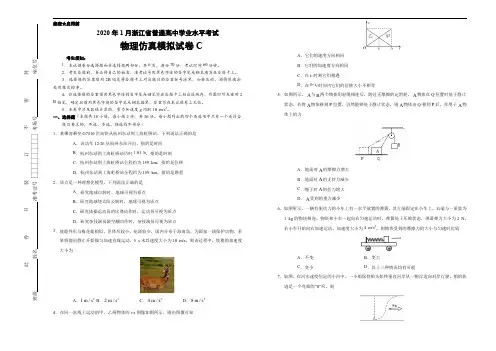 2020年1月浙江省普通高中学业水平考试物理仿真模拟试题 C(学生版)