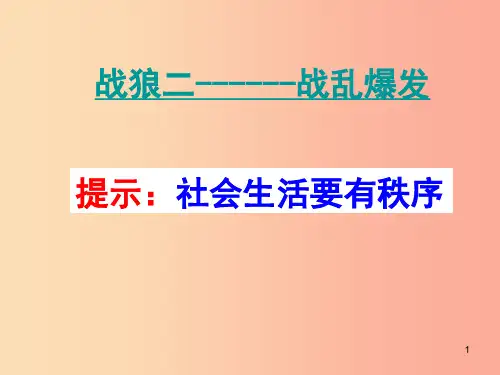 八年级道德与法治上册 第二单元 遵守社会规则 第三课 社会生活离不开规则 第1框《维护秩序》课件新人