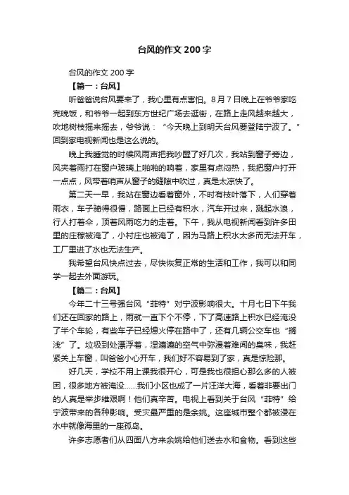 台风的作文200字