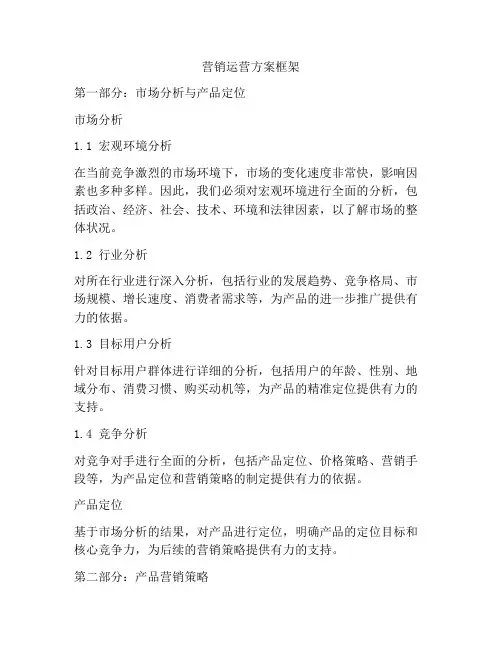 营销运营方案框架