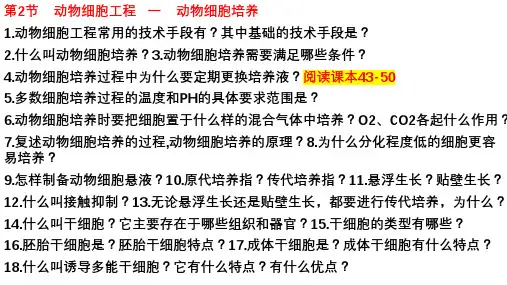 2.2动物细胞工程课件-高二下学期生物人教版(2019)选择性必修3