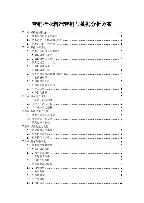 营销行业精准营销与数据分析方案