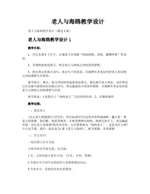 老人与海鸥教学设计