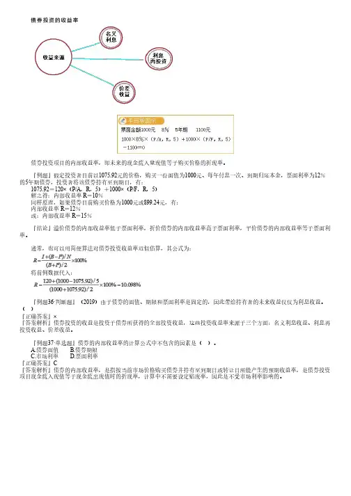 债券投资的收益率(中级会计：财管)