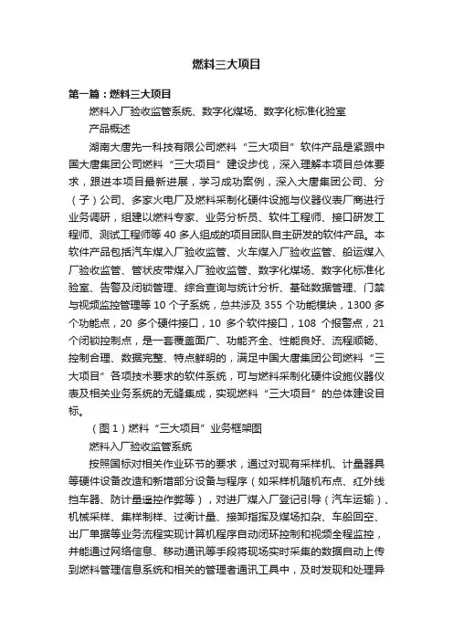 燃料三大项目