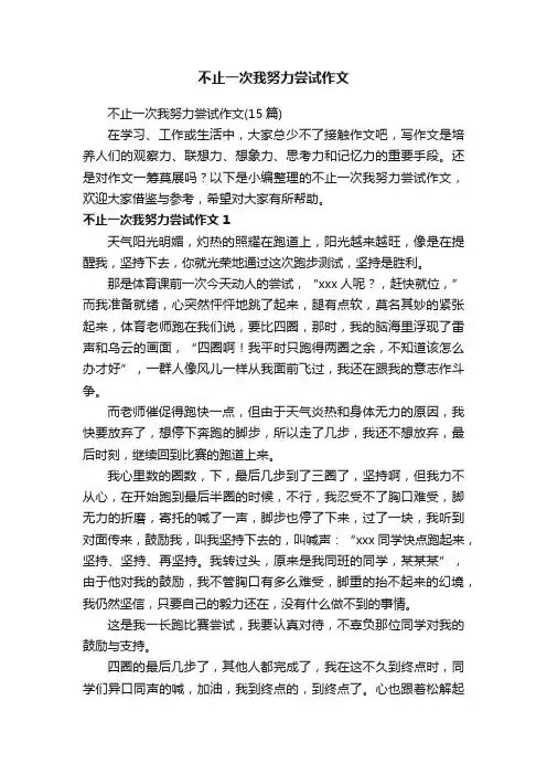 不止一次我努力尝试作文（15篇）