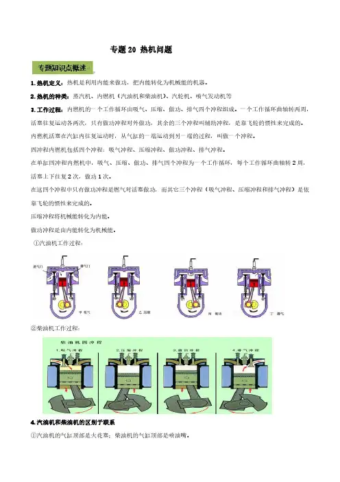专题20 热机中考问题(解析版)