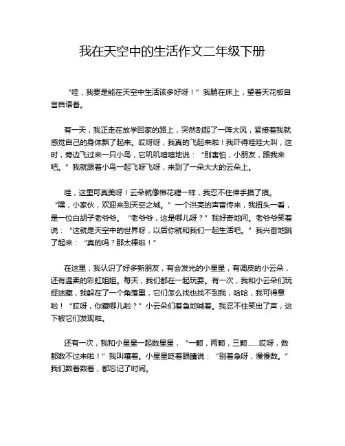 我在天空中的生活作文二年级下册